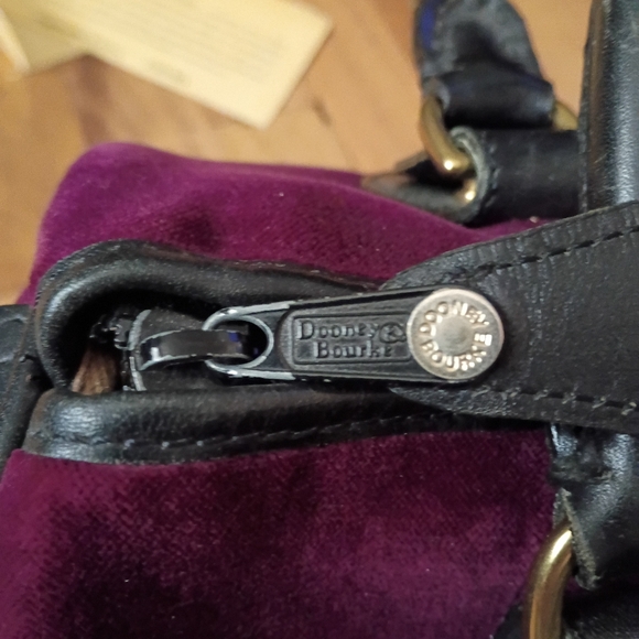 Dooney And Bourke Vintage Velvet Purple Satchel - Picture 6 of 8